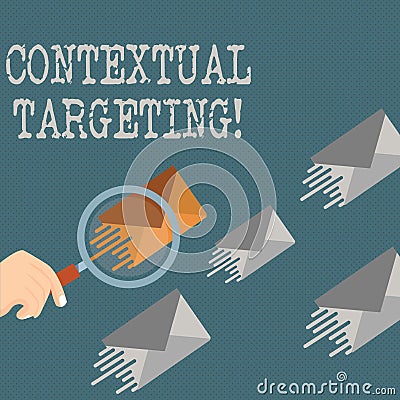 Writing note showing Contextual Targeting. Business photo showcasing targeted advertising for ads appearing on websites Stock Photo