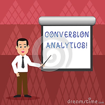 Writing note showing Conversion Analytics. Business photo showcasing action that s is counted when someone interacts Stock Photo