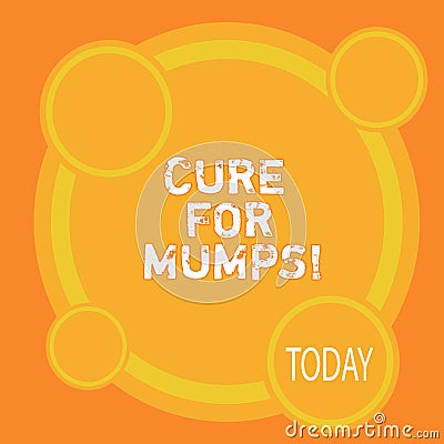 Writing note showing Cure For Mumps. Business photo showcasing Medical treatment for contagious infectious disease. Stock Photo