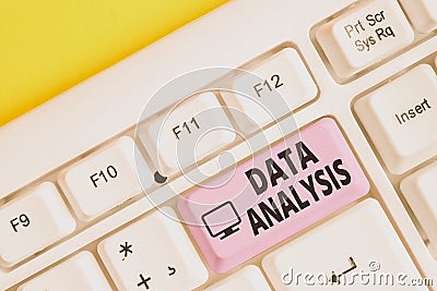 Writing note showing Data Analysis. Business photo showcasing Translate numbers to Analytical Conclusion Forecasting Stock Photo