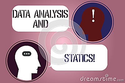 Writing note showing Data Analysis And Statics. Business photo showcasing Chart graph analytics Statistical information Stock Photo