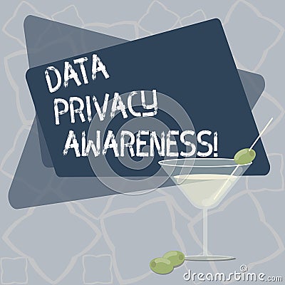 Writing note showing Data Privacy Awareness. Business photo showcasing Respecting privacy and protect what we share Stock Photo