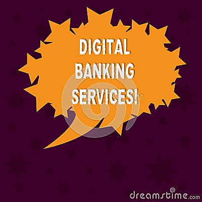 Writing note showing Digital Banking Services. Business photo showcasing Digitization of all the outmoded banking Stock Photo