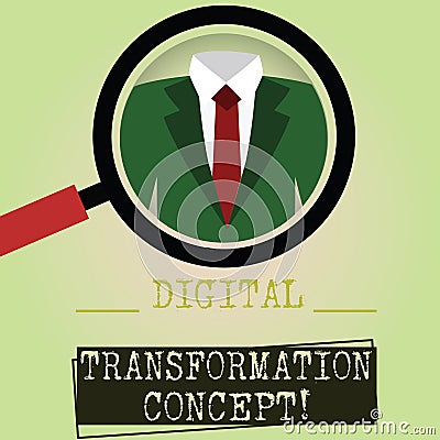 Writing note showing Digital Transformation Concept. Business photo showcasing Going paperless Use of digital technology Stock Photo