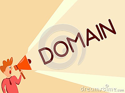 Writing note showing Domain. Business photo showcasing distinct subset of Internet with addresses sharing common suffix Stock Photo