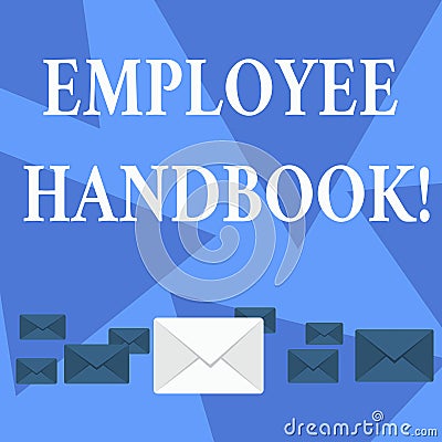 Writing note showing Employee Handbook. Business photo showcasing states the rules and regulations and policies of a Stock Photo