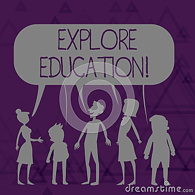 Writing note showing Explore Education. Business photo showcasing Discover the ways of acquiring knowledge or skills Stock Photo