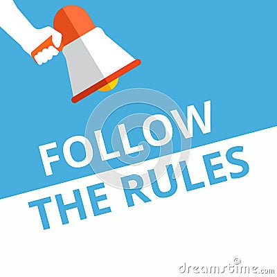 Writing note showing Follow The Rules Cartoon Illustration