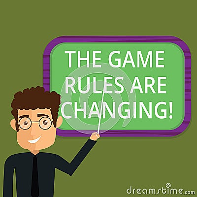 Writing note showing The Game Rules Are Changing. Business photo showcasing Changes in established competition Stock Photo