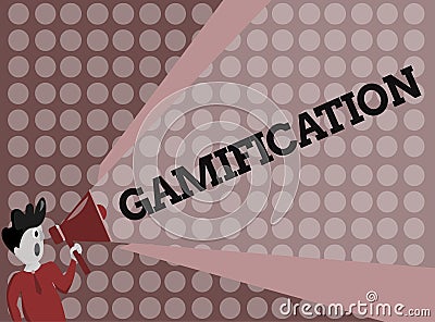 Writing note showing Gamification. Business photo showcasing Application of typical elements of game playing to other areas Stock Photo