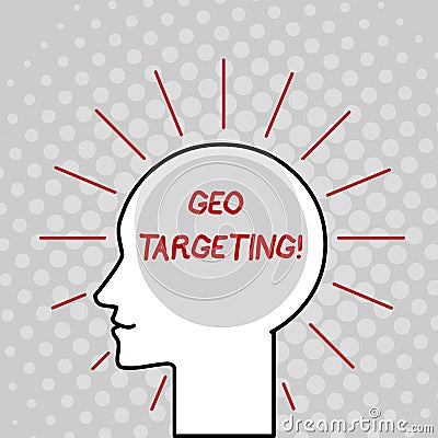 Writing note showing Geo Targeting. Business photo showcasing method of determining the geolocation of a website visitor Stock Photo