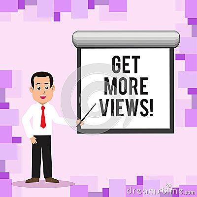 Writing note showing Get More Views. Business photo showcasing Increase web traffic optimise blog strategy analyse Stock Photo