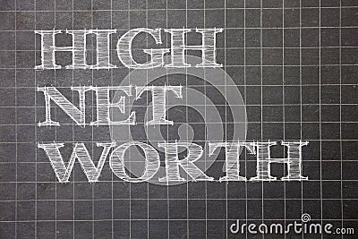 Writing note showing High Net Worth. Business photo showcasing having high-value Something expensive A-class company Graph paper Stock Photo