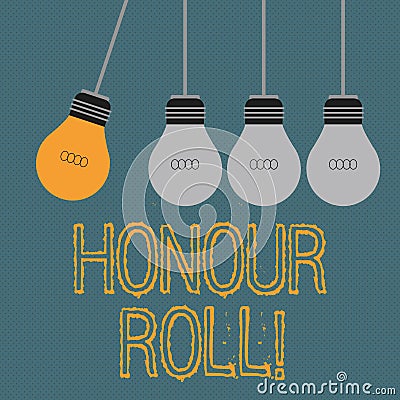 Writing note showing Honour Roll. Business photo showcasing List of students who have earned grades above a specific Stock Photo