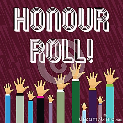 Writing note showing Honour Roll. Business photo showcasing List of students who have earned grades above a specific average Stock Photo