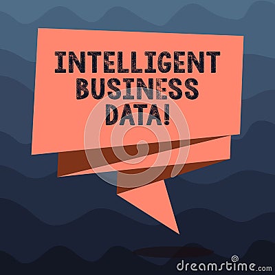 Writing note showing Intelligent Business Data. Business photo showcasing use of internal data to analyze the operations Stock Photo