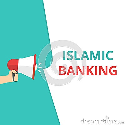 Writing note showing Islamic Banking Cartoon Illustration