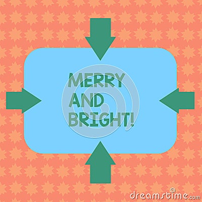 Writing note showing Merry And Bright. Business photo showcasing defined London Cockney rhyming slang for illumination Stock Photo