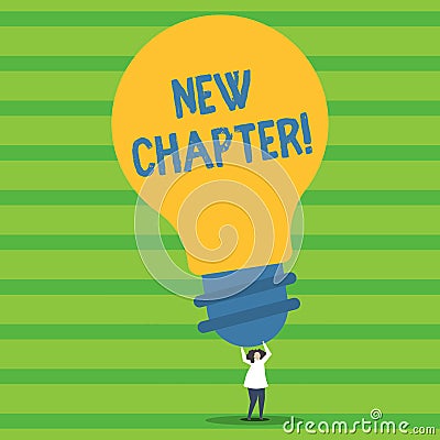 Writing note showing New Chapter. Business photo showcasing Starting ultimately something goals created in your mind Stock Photo