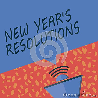 Writing note showing New Year s is Resolutions. Business photo showcasing Wishlist List of things to accomplish or improve Stock Photo