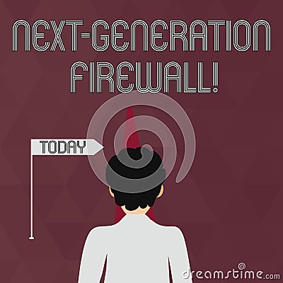 Writing note showing Next Generation Firewall. Business photo showcasing combining firewall with other network filtering Stock Photo