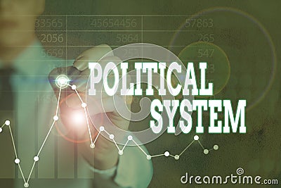 Writing note showing Political System. Business photo showcasing the process for making official government decisions. Stock Photo