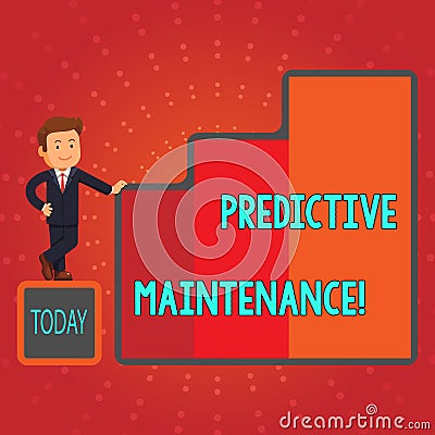Writing note showing Predictive Maintenance. Business photo showcasing maintenance strategy driven by predictive Stock Photo