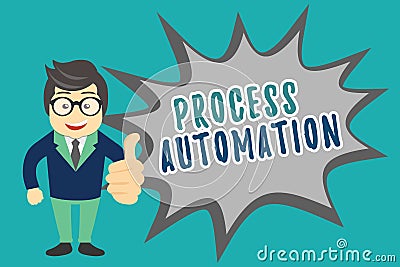 Writing note showing Process Automation. Business photo showcasing Transformation Streamlined Robotic To avoid Stock Photo