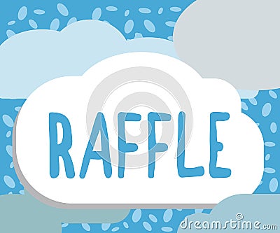 Writing note showing Raffle. Business photo showcasing means of raising money by selling numbered tickets offer as prize Stock Photo