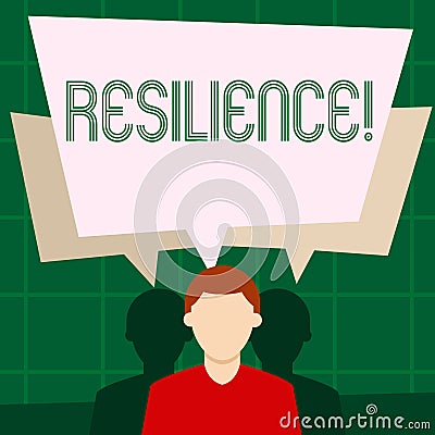 Writing note showing Resilience. Business photo showcasing Capacity to recover quickly from difficulties Persistence. Stock Photo