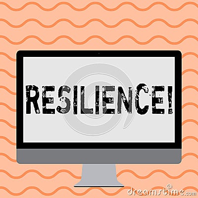 Writing note showing Resilience. Business photo showcasing Capacity to recover quickly from difficulties Persistence. Stock Photo