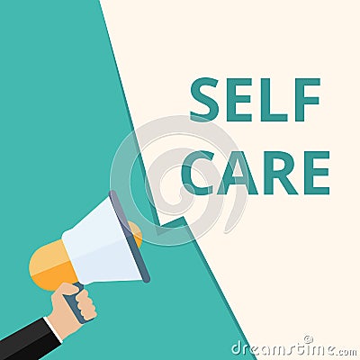 Writing note showing Self Care Cartoon Illustration