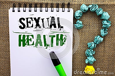 Writing note showing Sexual Health. Business photo showcasing STD prevention Use Protection Healthy Habits Sex Care written on No Stock Photo