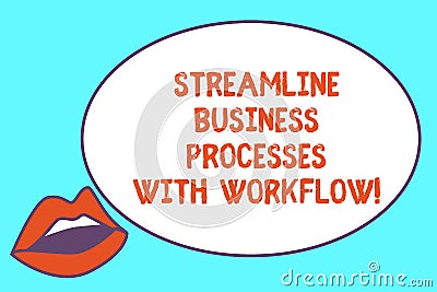 Writing note showing Streamline Business Processes With Workflow. Business photo showcasing Computer social media process Stock Photo