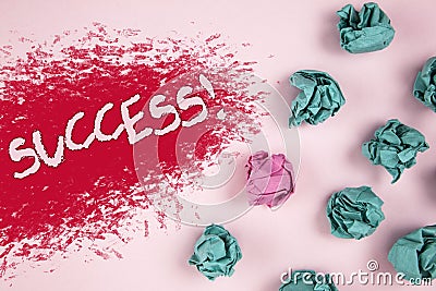 Writing note showing Success Motivational Call. Business photo showcasing Achievement Accomplishment of some purpose written on I Stock Photo