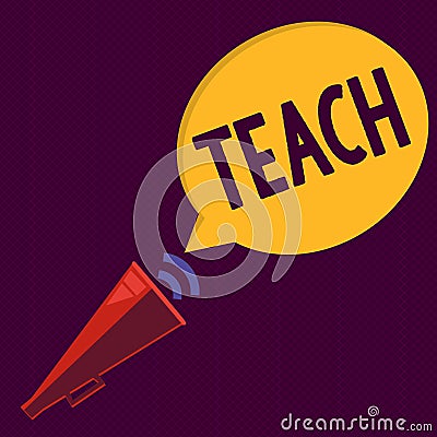 Writing note showing Teach. Business photo showcasing impart knowledge or instruct someone as to how do something right Stock Photo
