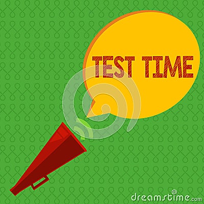 Writing note showing Test Time. Business photo showcasing Moment to take an examination Grade knowledge lesson learned Stock Photo