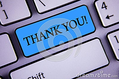 Writing note showing Thank You Motivational Call. Business photo showcasing Appreciation greeting Acknowledgment Gratitude writte Stock Photo