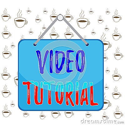Writing note showing Video Tutorial. Business photo showcasing method of transferring knowledge through audiovisual clips Memo Stock Photo