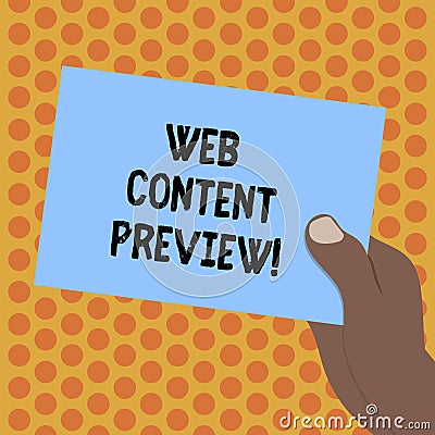 Writing note showing Web Content Preview. Business photo showcasing textual visual aural that encountered of user Stock Photo