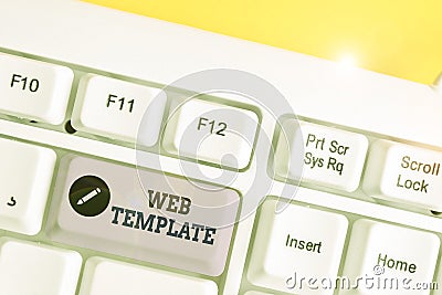 Writing note showing Web Template. Business photo showcasing predesigned or plug in webpage or set of HTML webpages Stock Photo