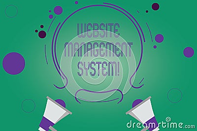 Writing note showing Website Management System. Business photo showcasing way to analysisage digital information on a website Two Stock Photo