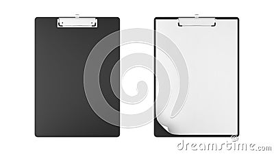 Writing pad with copy-space. Clipboard with blank papers and copy space for mock up isolated on white background Stock Photo