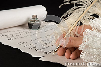 Writing a poem Stock Photo