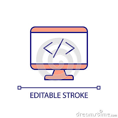 Writing programming code RGB color icon Vector Illustration
