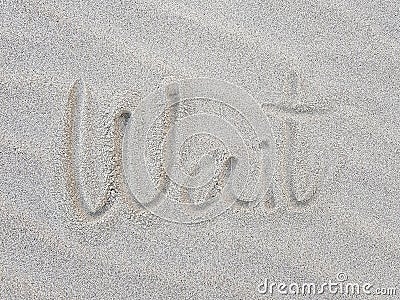 Writing on sand beach Stock Photo