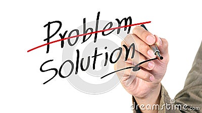 Writing the solution Stock Photo