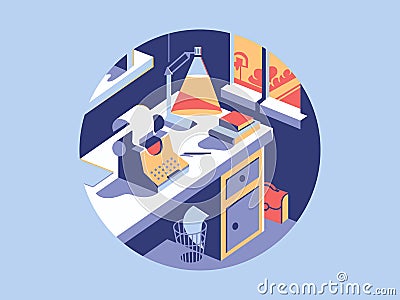 Writing space flat Vector Illustration