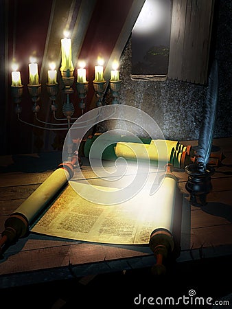 Writing the Torah Stock Photo