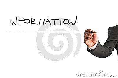 Writing word Information on virtual screen Stock Photo